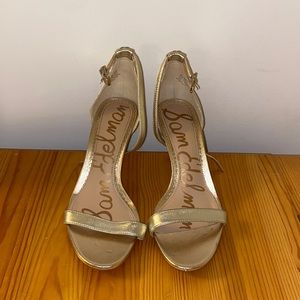 Sam Edelman gold strapped heels